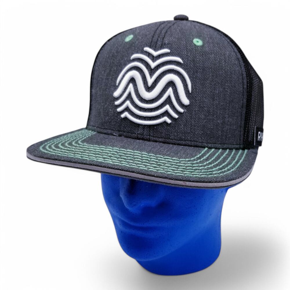 Rythm Full Spectrum 6-Panel Mesh Snapback Trucker Cap Hat Black Green One Size